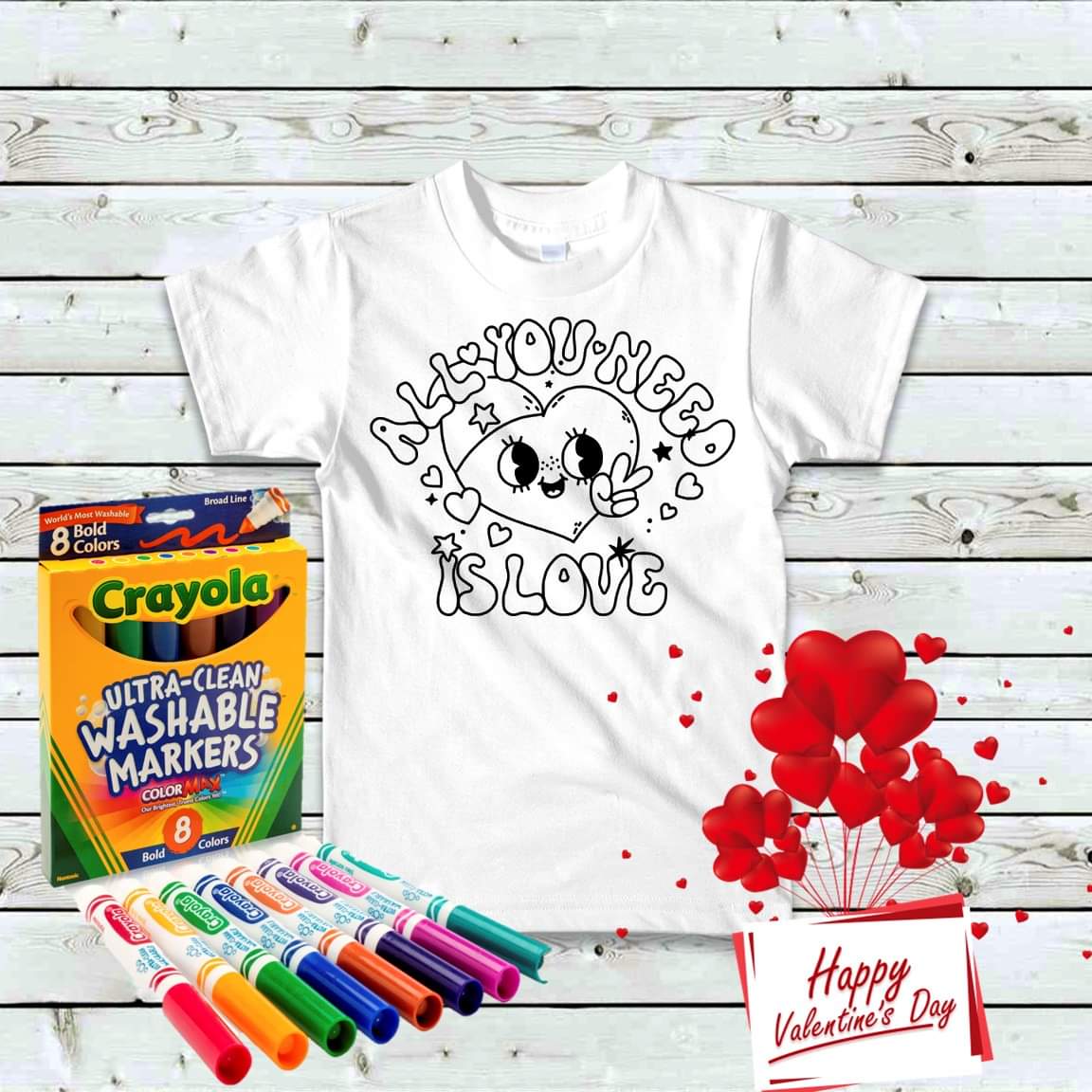 Valentines Coloring Kids Shirts