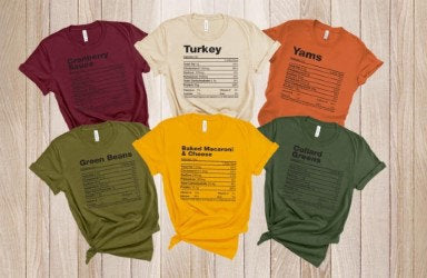 Thanksgiving Nutritional Facts T shirt
