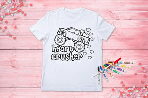 Valentines Day Heart Crusher Coloring Shirt