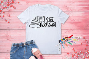 Kids Coloring T shirt- I Am Loved